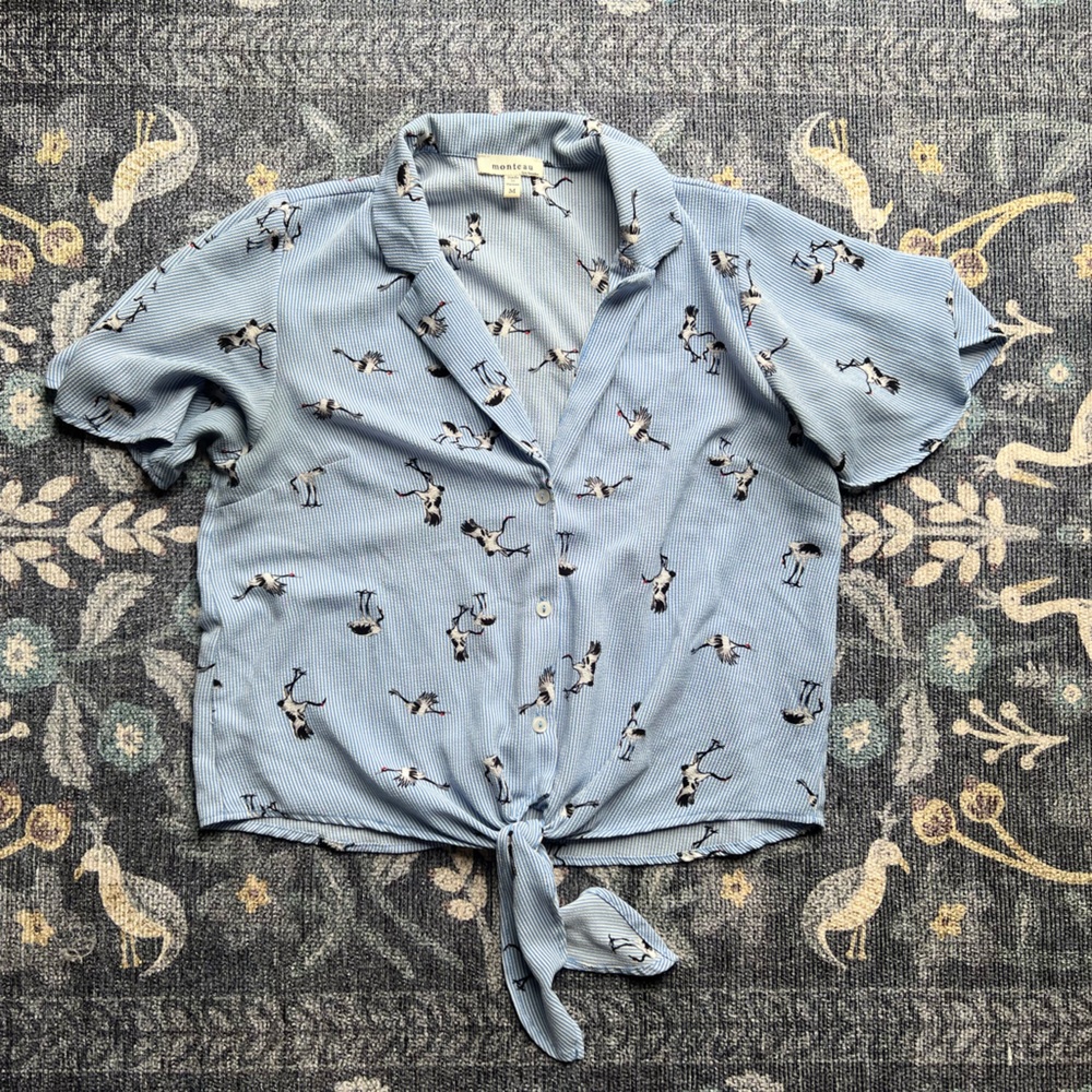 Monteau crane print shirt